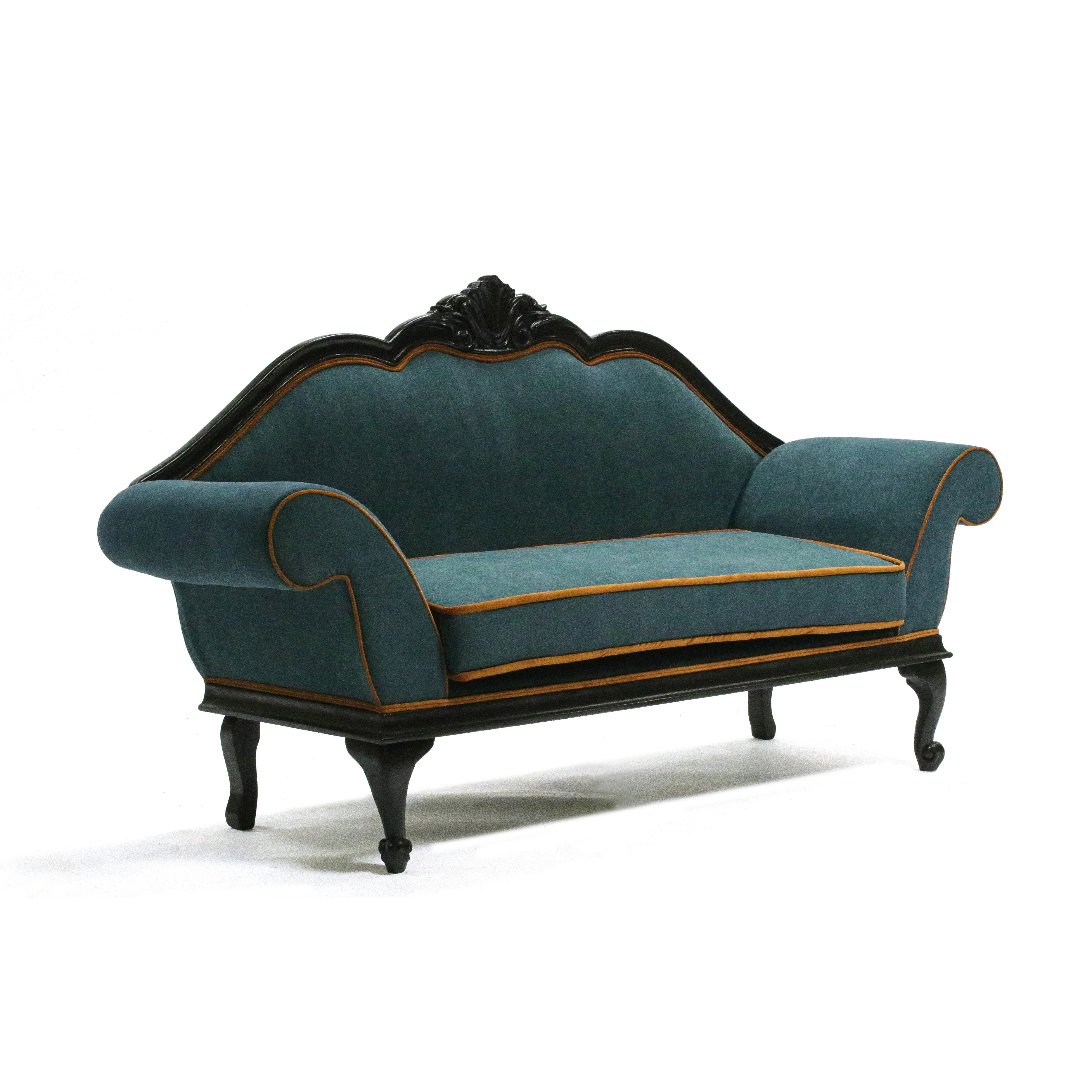 DEEP TEAL VINTAGE COUCH 