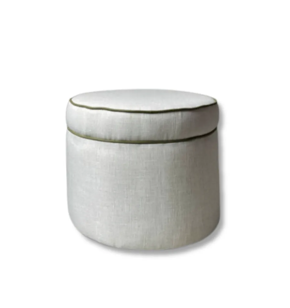 Double Piped Linen Ottomans