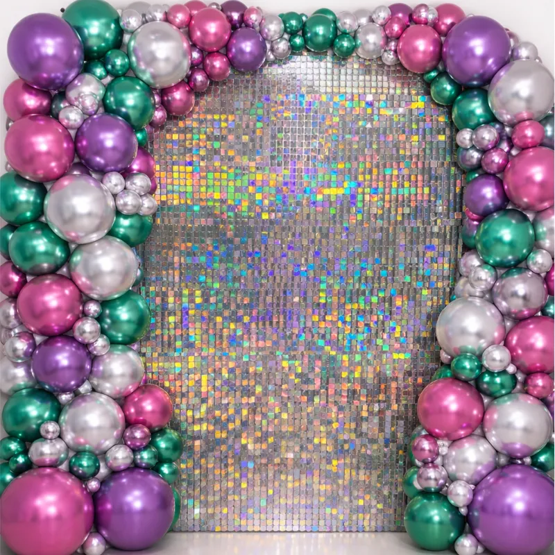 Iridescent Silver Shimmer Wall