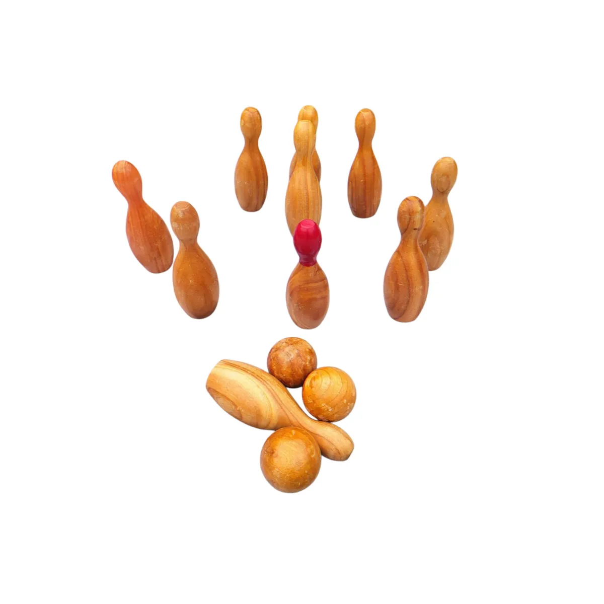 Ten Pin Wooden Bowling Set - Game