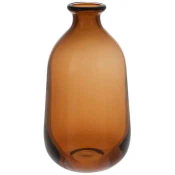 Brown Round Glass Bud Vase