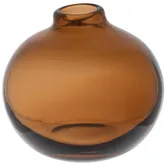 Brown Round Glass Vase Short