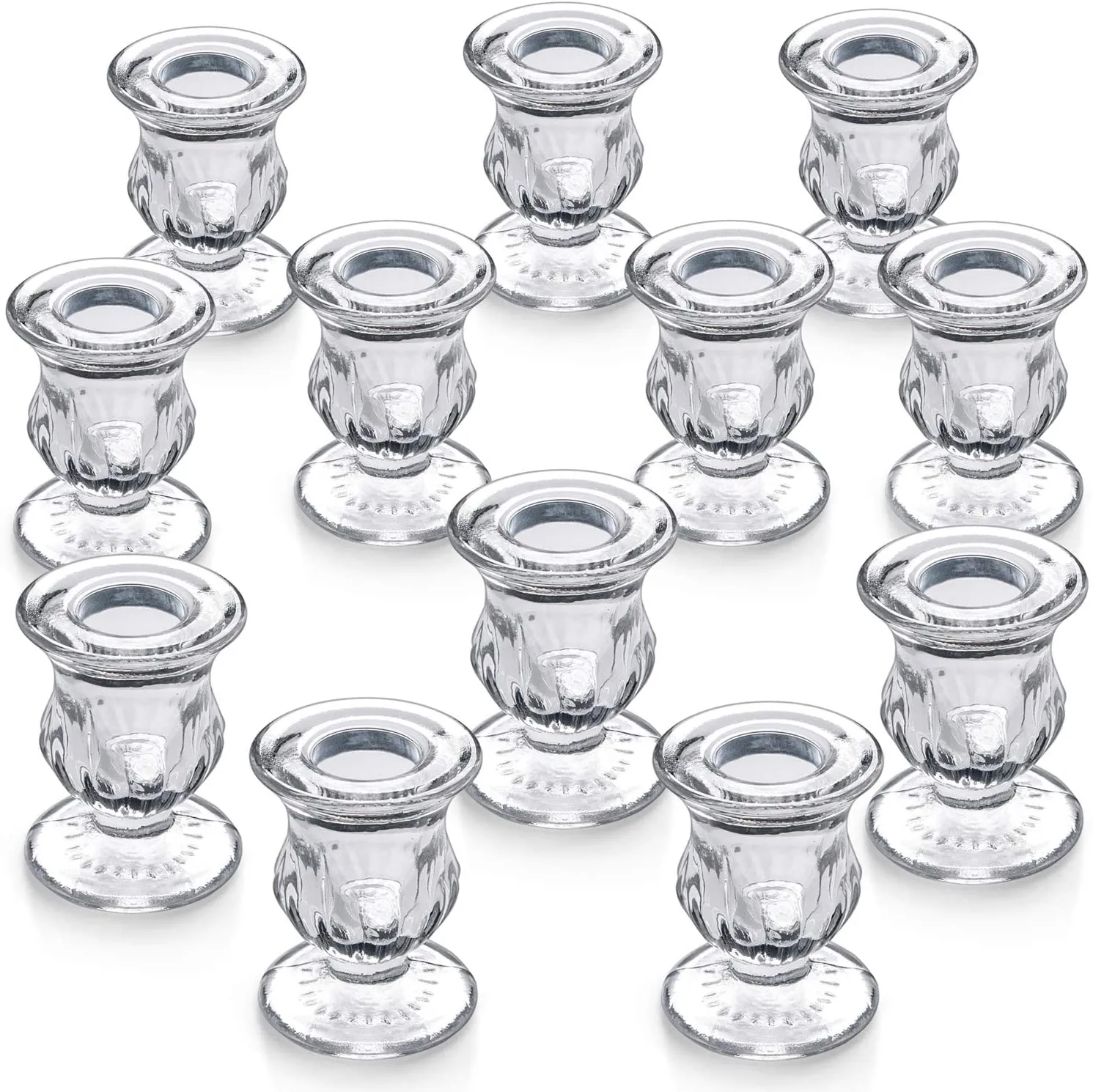 2.5" H Clear Glass Taper Candle Holders 
