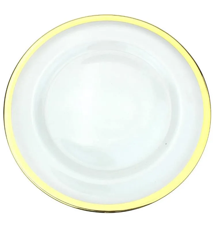 Glass Gold Rimmed Charger Plate 