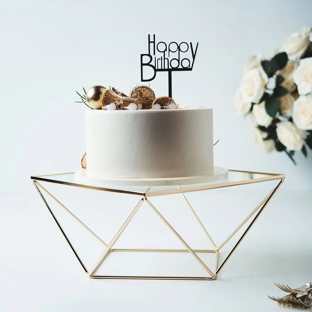 Gold Geometric Cake Stand 12”
