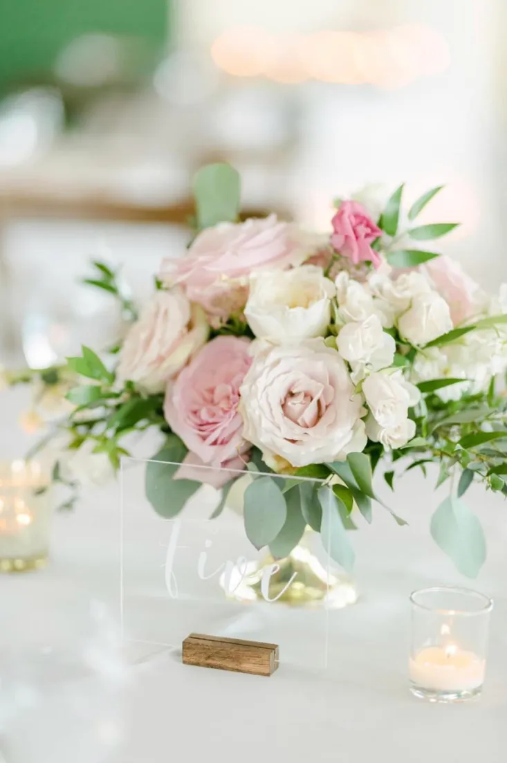 White Acrylic Table Numbers