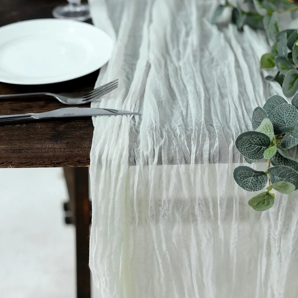 Ivory Cheesecloth Table Runners
