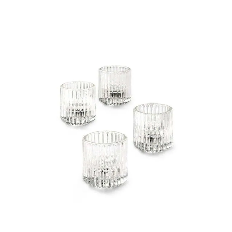 clear ribbed glass votive