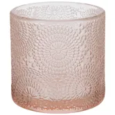 Pink Mandala Glass Candle Holder