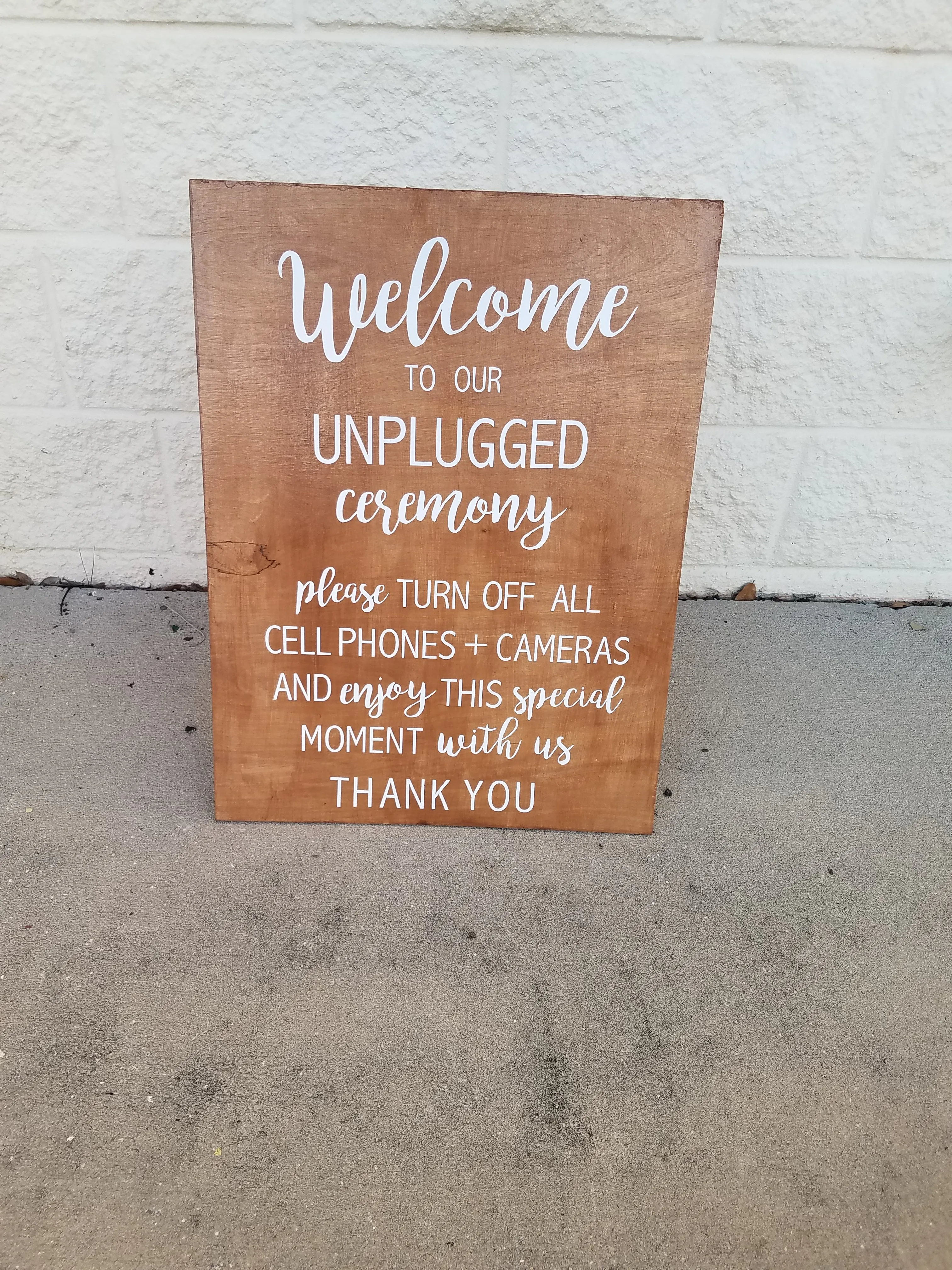 Wedding "unplugged" Sign for rent