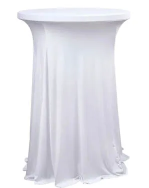 30in Cocktail Table Cloth White