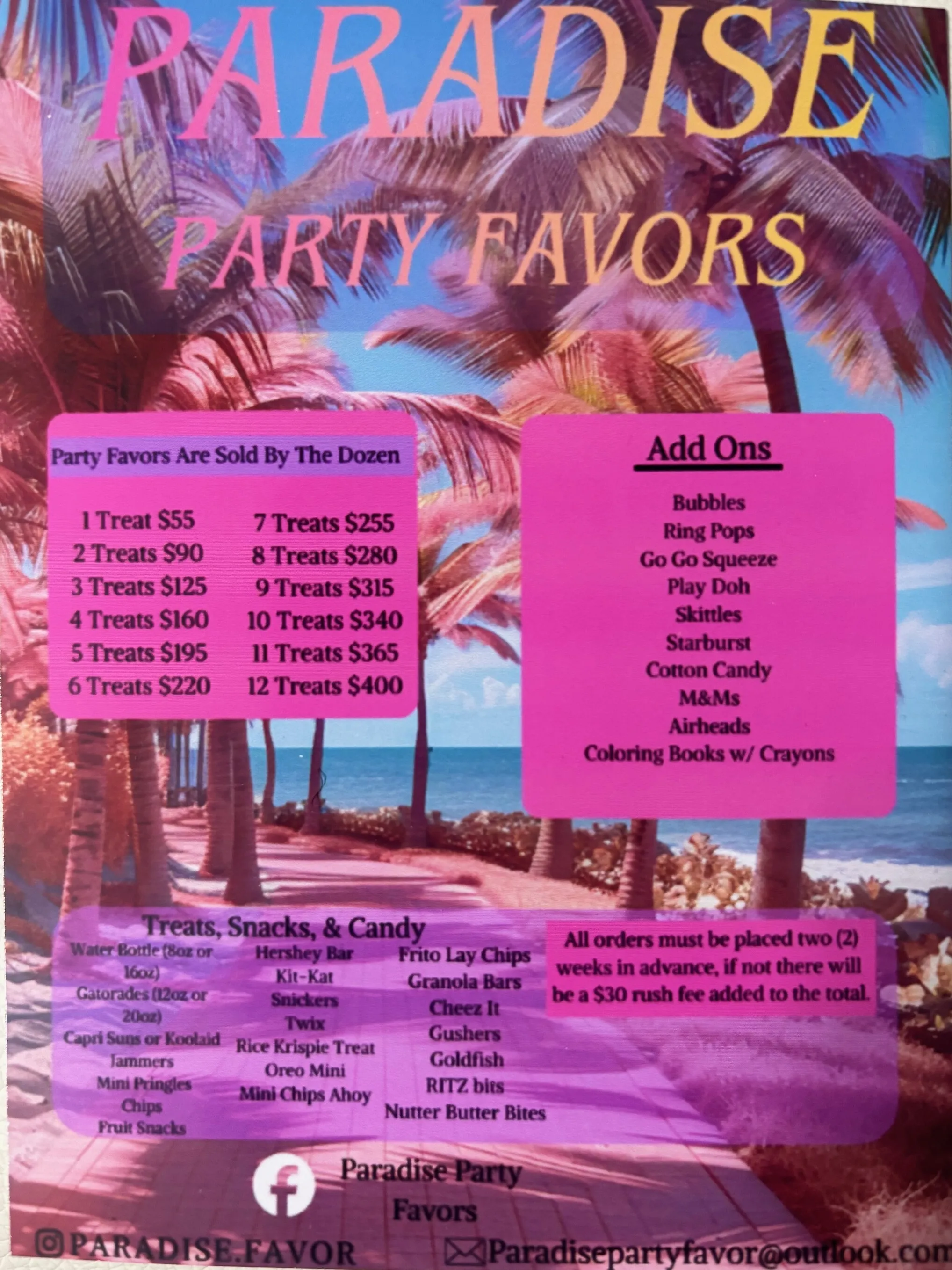 Paradise Party Favors 