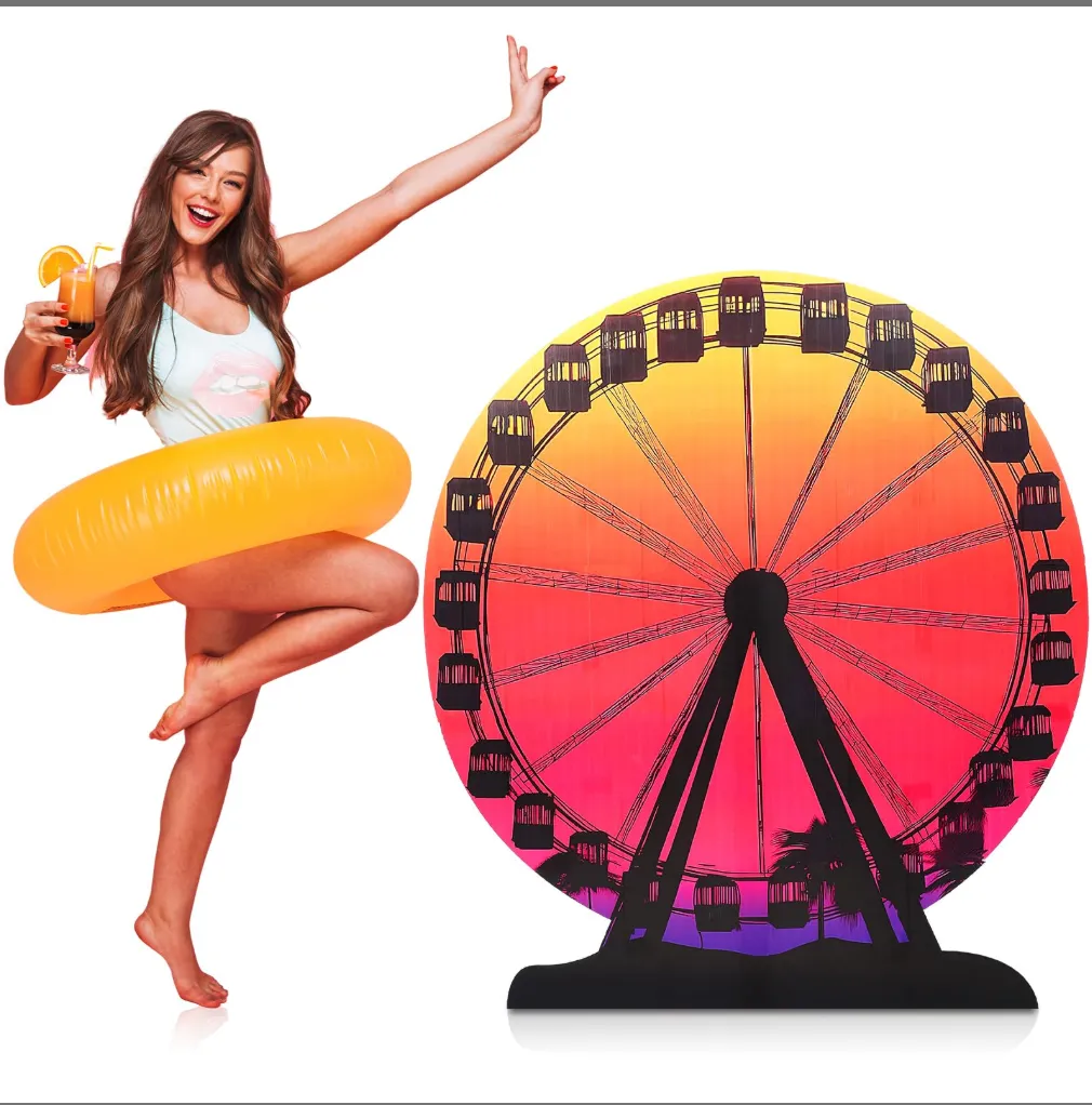 4.8ft Ferris Wheel Silhouette Cardboard Cutout 