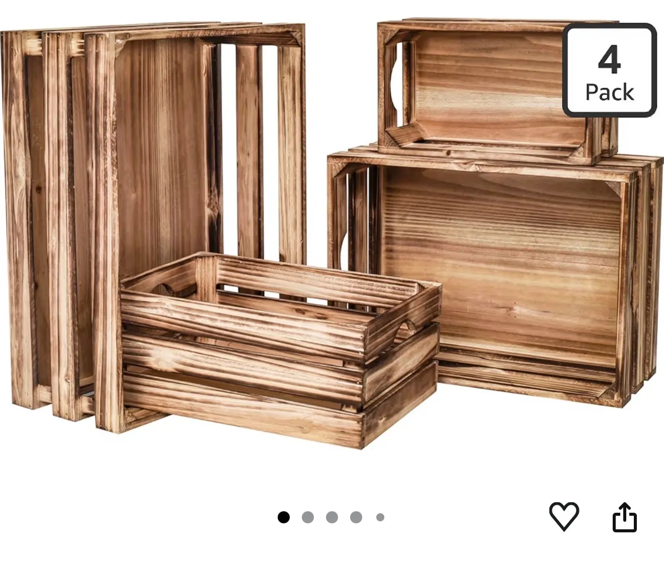 4 Pack Wood Crates