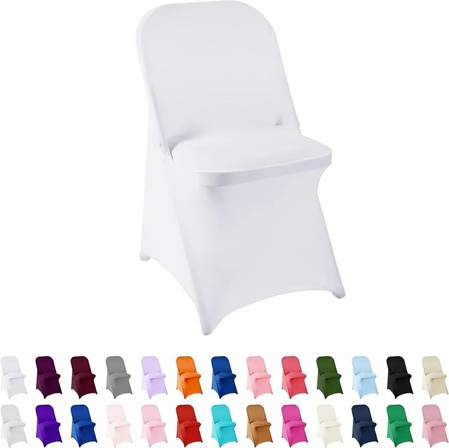 White Folding Chair Cover Washable Removable 