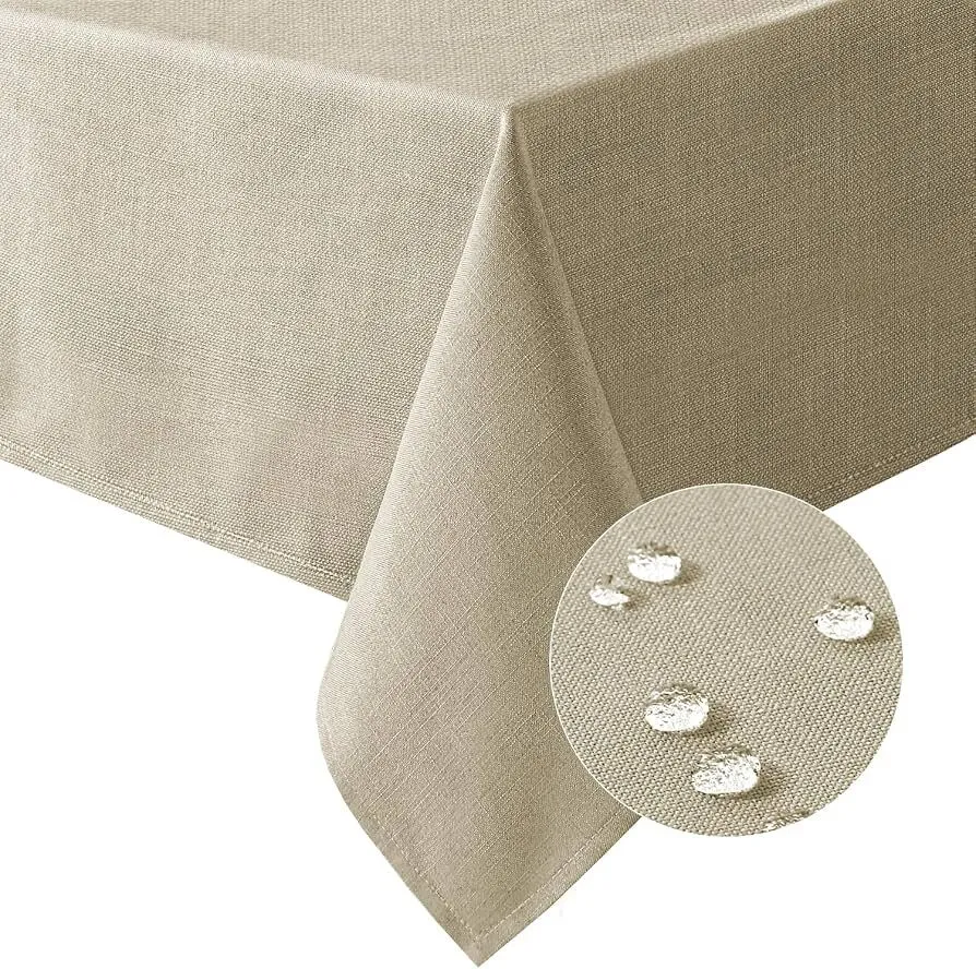 Taupe Linen Textured Table Cloths 60 x 104 Inch