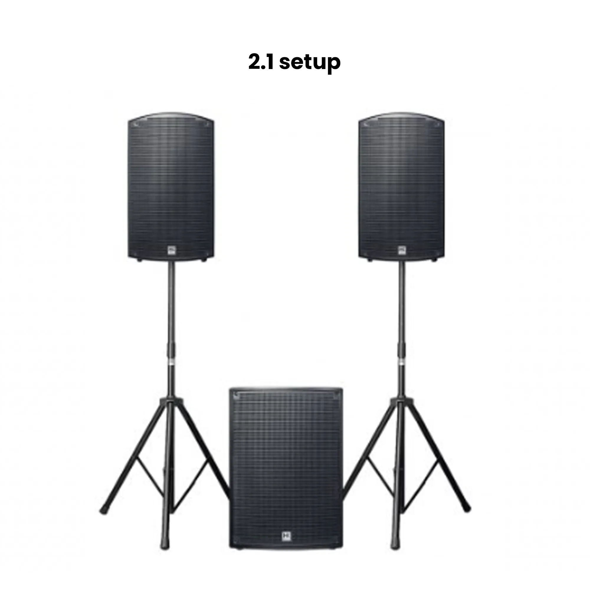 PA speaker set 2.1 op statief
