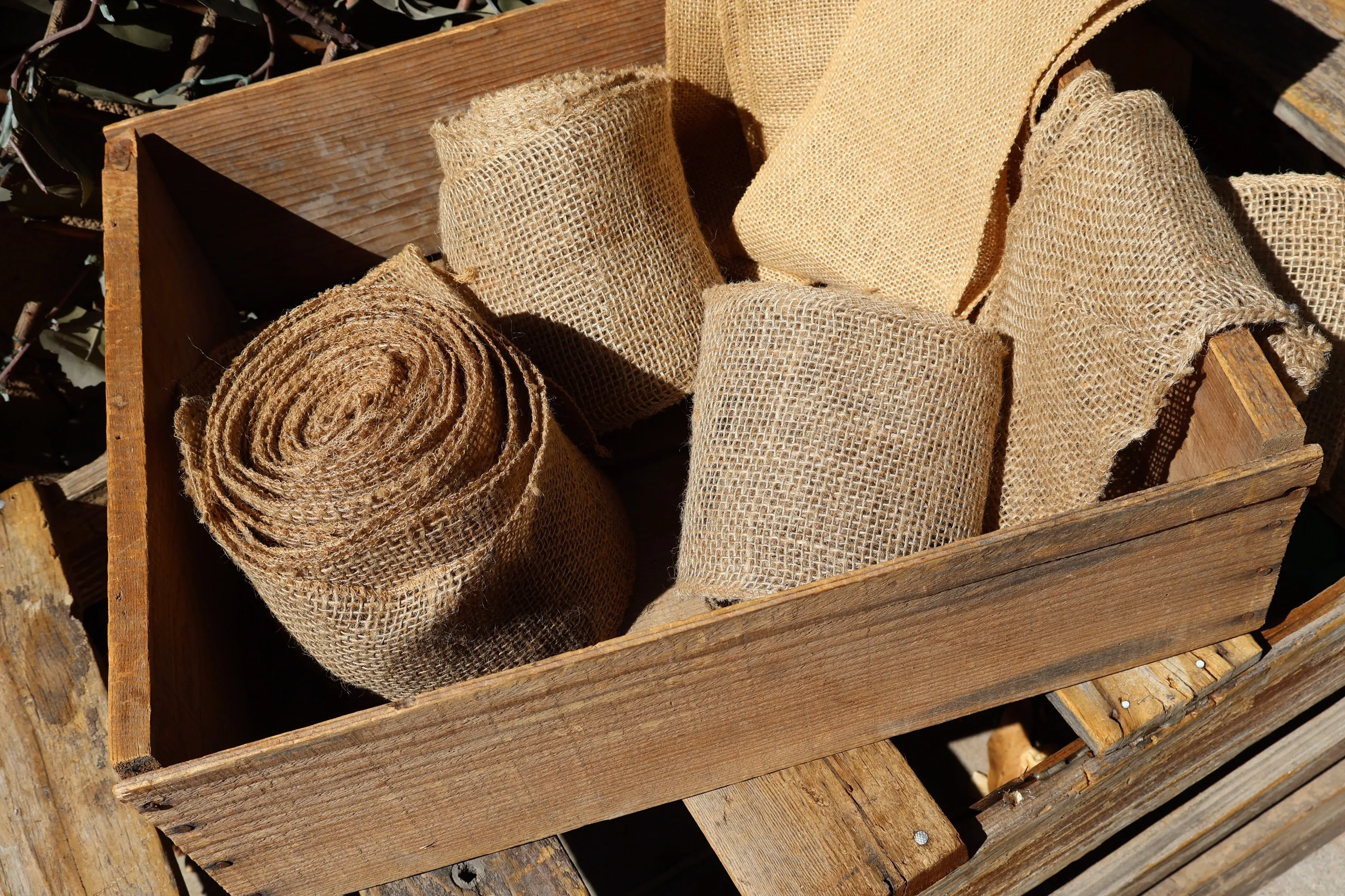 Natural Burlap Accent Ribbons (5 Pack - Various Sizes)