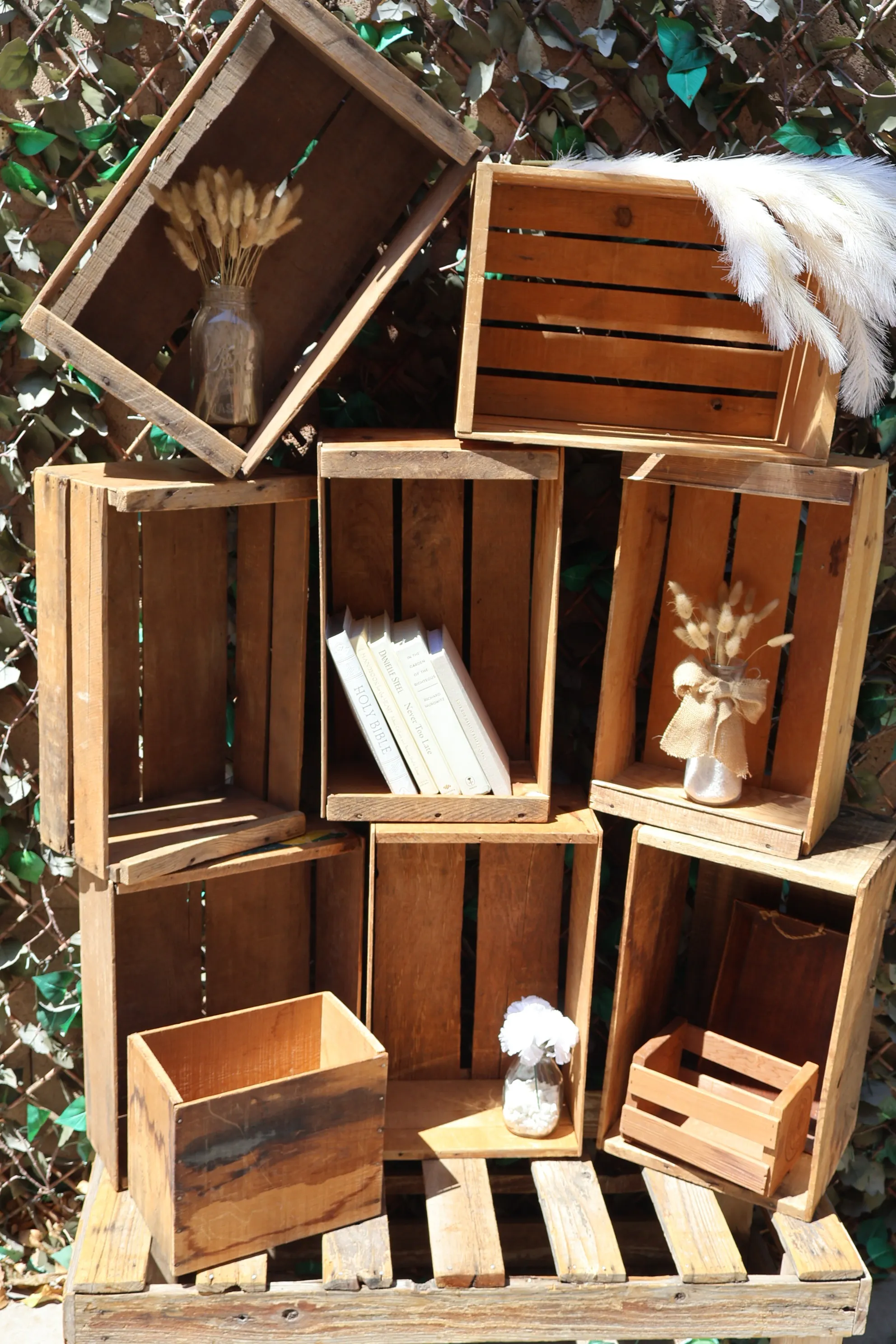 Rustic Antique Wooden Crates Bundle - $15 OFF! 