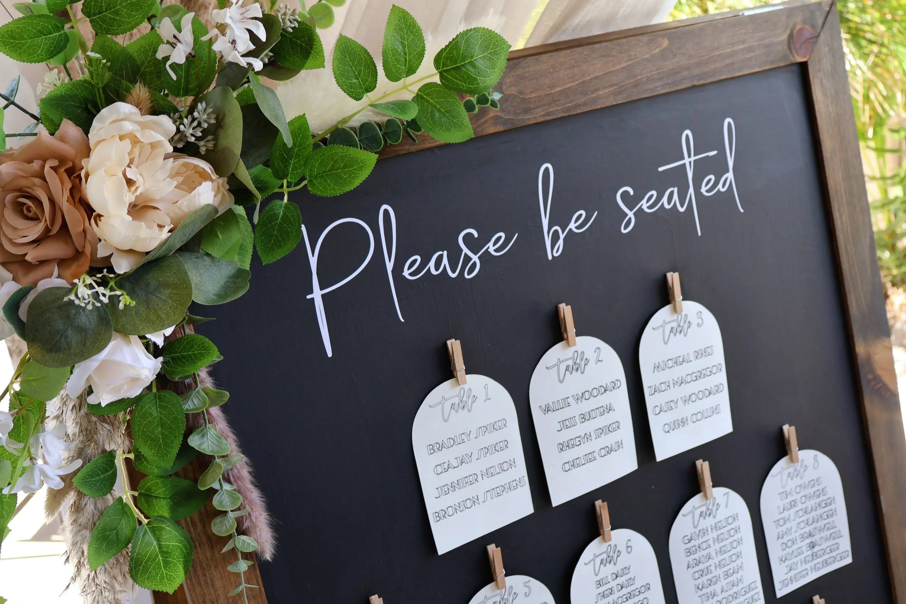 Double-Sided Wooden A-Frame Seating Chart Sign