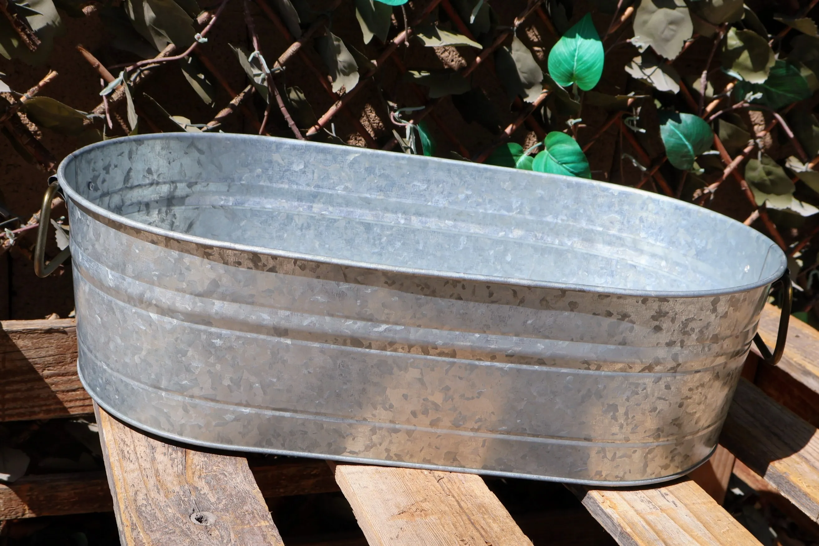 20” Large Galvanized Beverage Tub With Handles