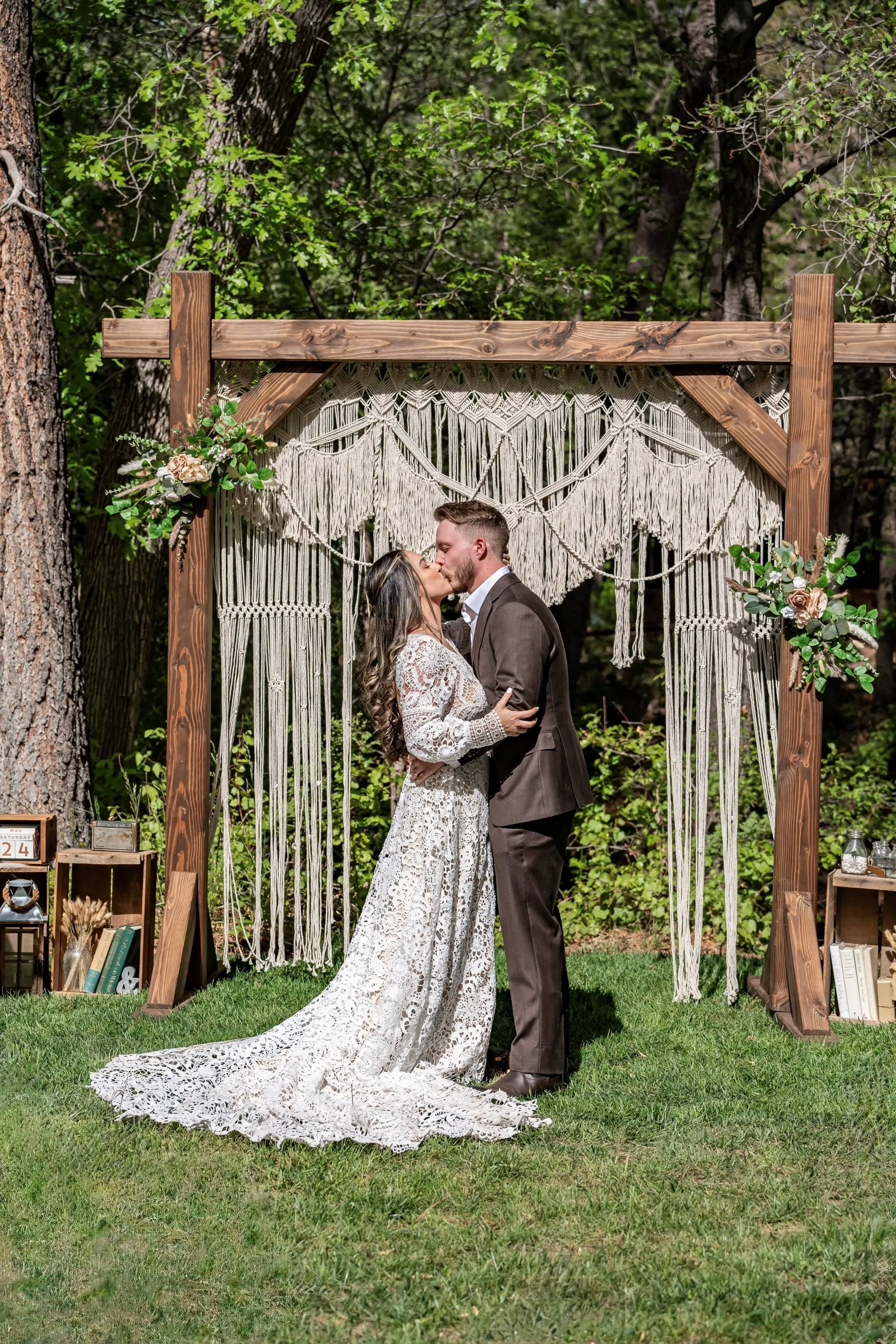85” Boho Hanging Macramé Arch Tapestry