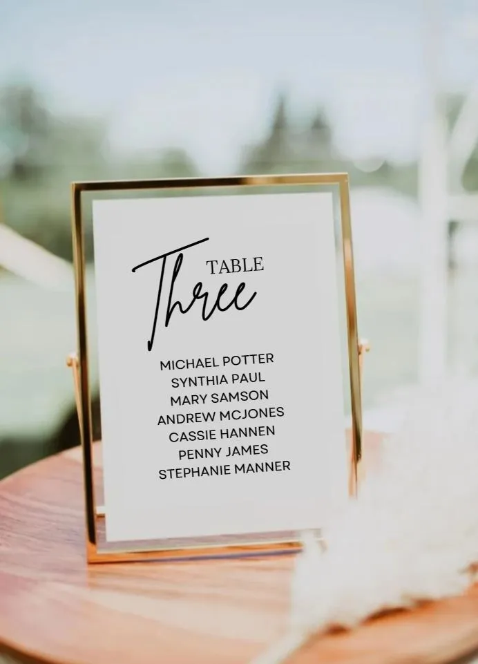 Seating Chart Table Marker Prints