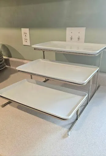 White & Gold Ceramic Cupcake Stand