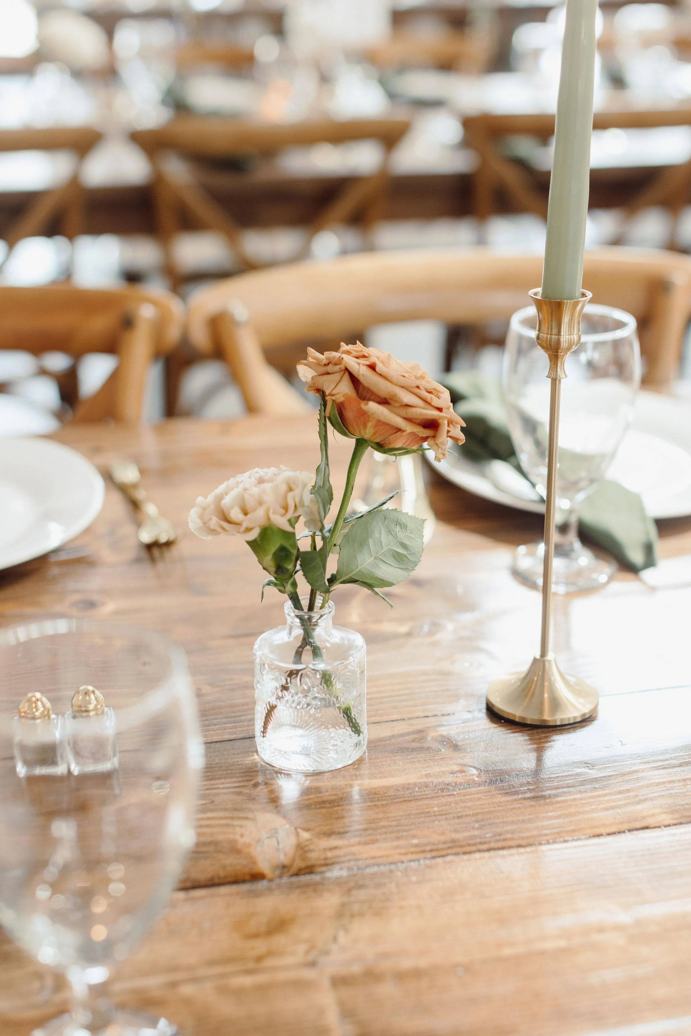 Assorted Clear Bud vases