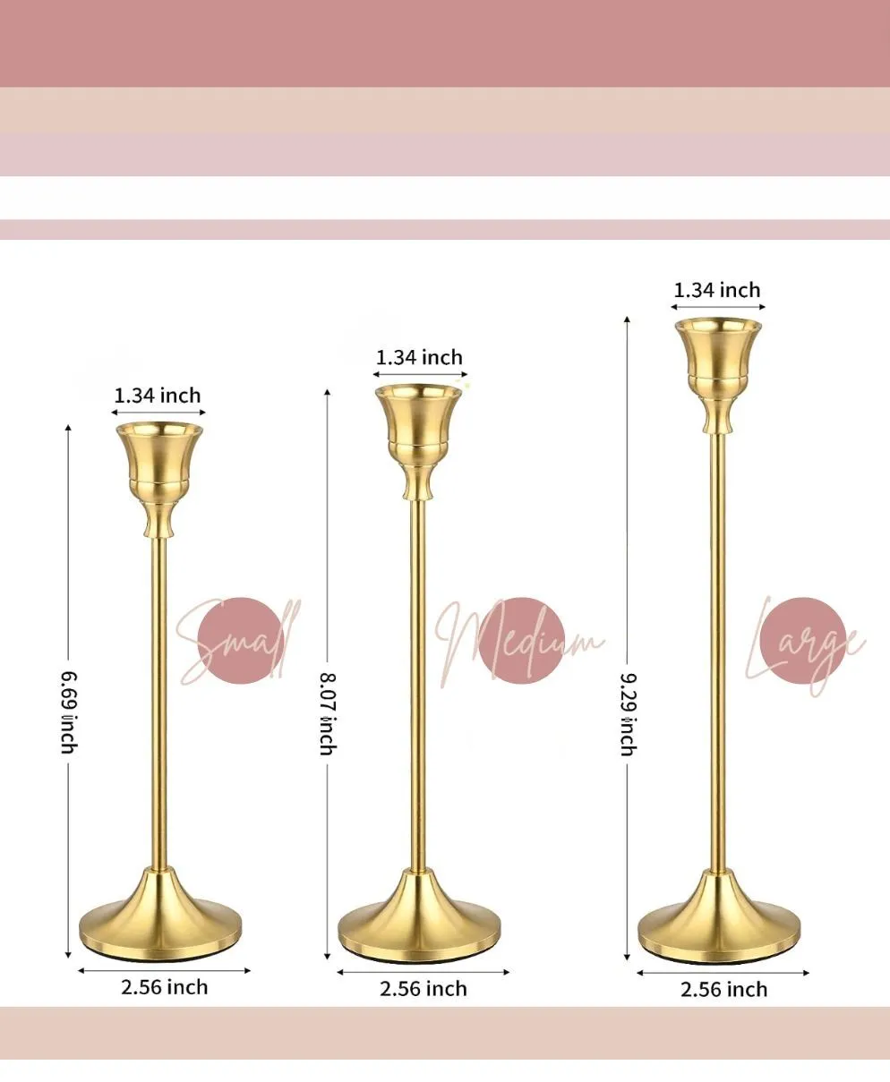 Gold Candlestick Holder Small 6.7"