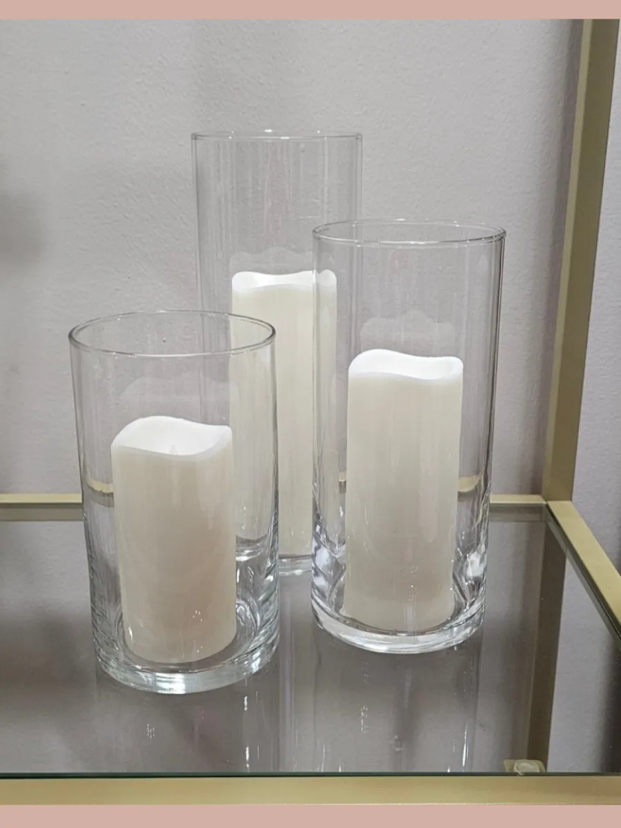Cylindrical Hurricane Vase with Bottom