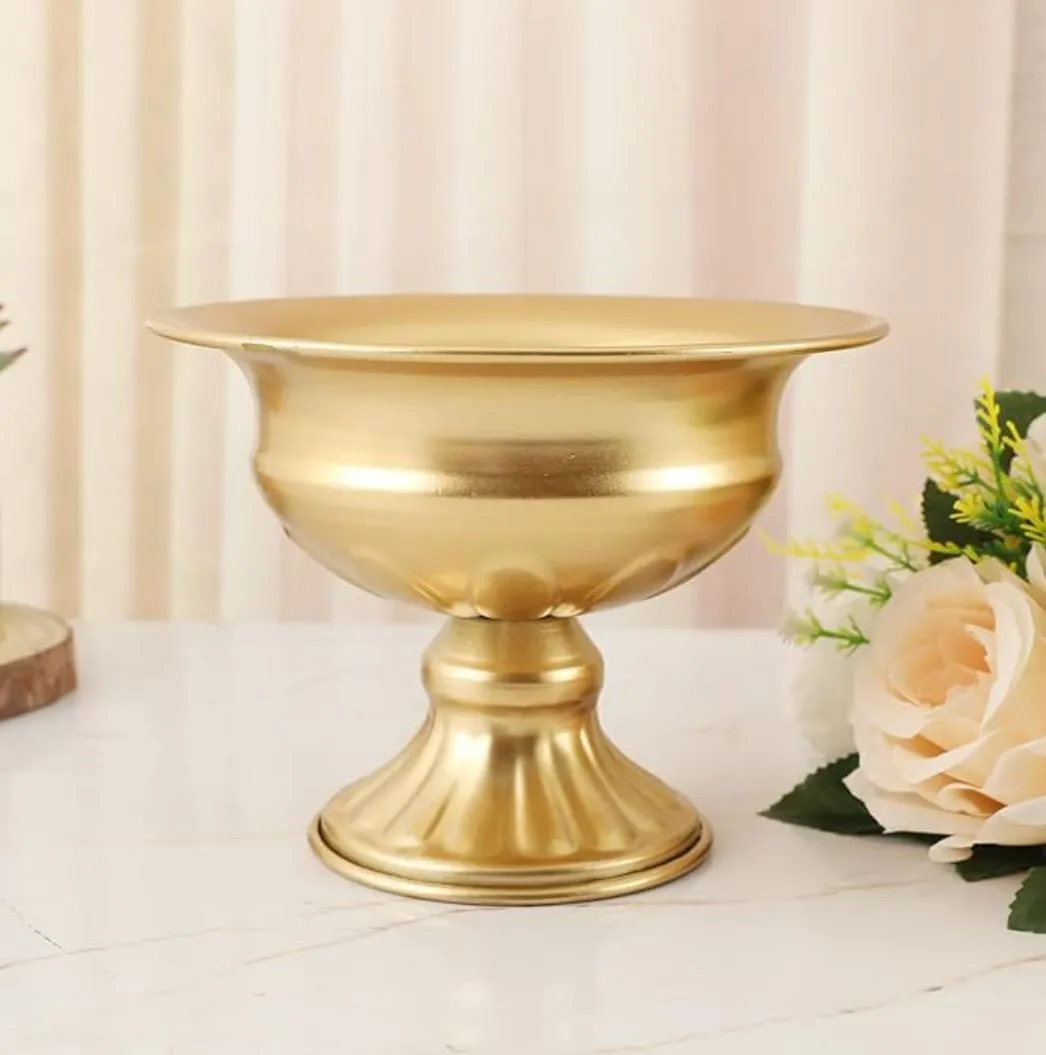 Gold Floral Bowl Vase