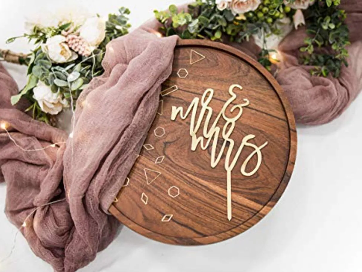 Gold r & Mrs Cake Topper