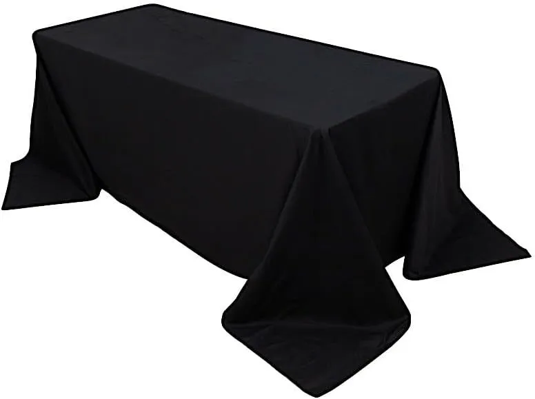 90 x 156 Polyester Black Tablecloth