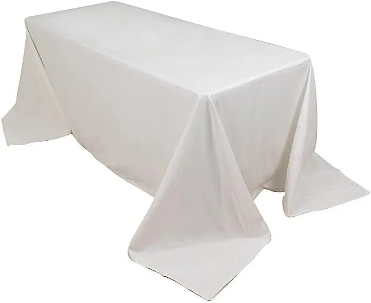 90" x 132" Premium White Rectangle Tablecloth