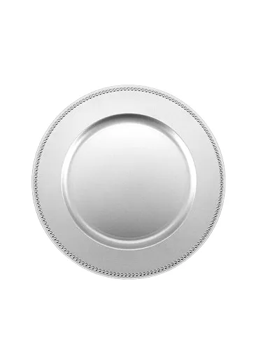 Silver Beaded Charger Plate