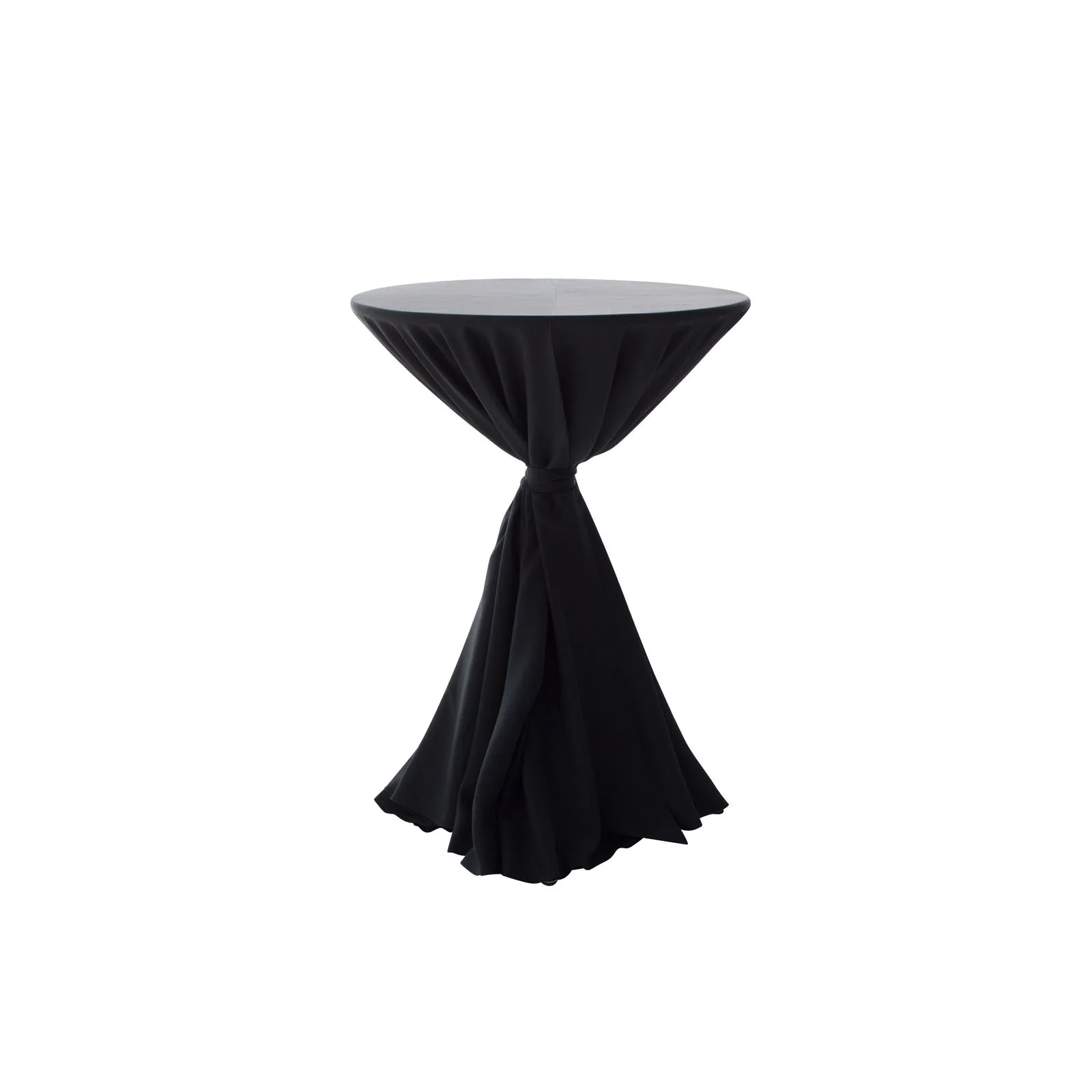 132" Black Tablecloth for Pedestal Cocktail Tables