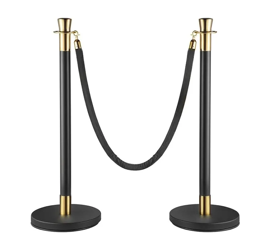 Stanchion Black with Black Velvet Ropes