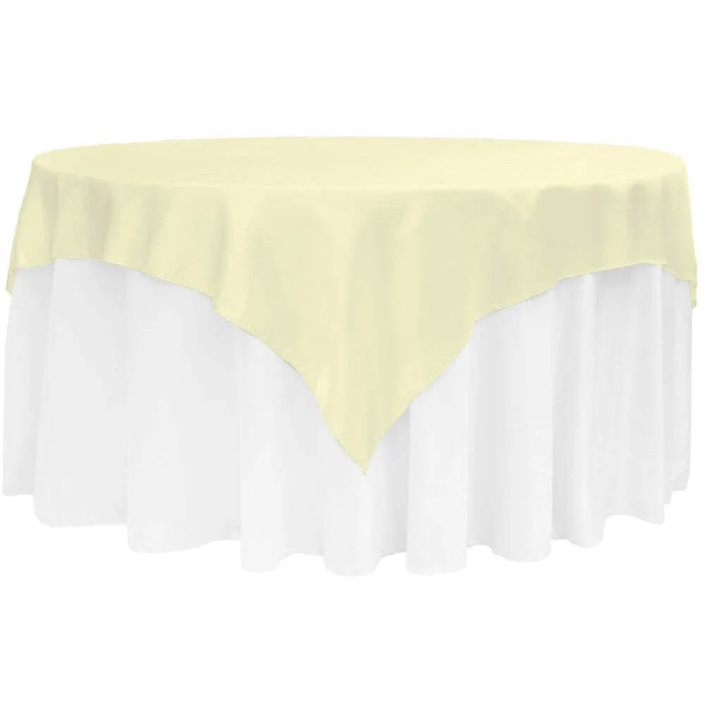 Square 72" Satin Table Overlay - Yellow