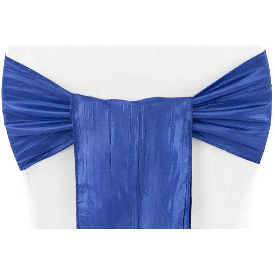 Accordion Crinkle Taffeta Chair Sash - Royal Blue