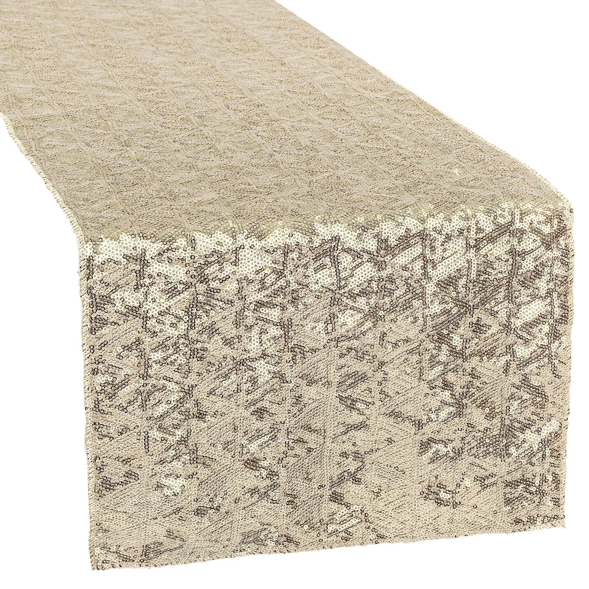 Diamond Glitz Sequin Table Runner - Champagne