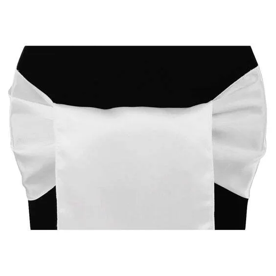 Wide Satin Chair Sash - White