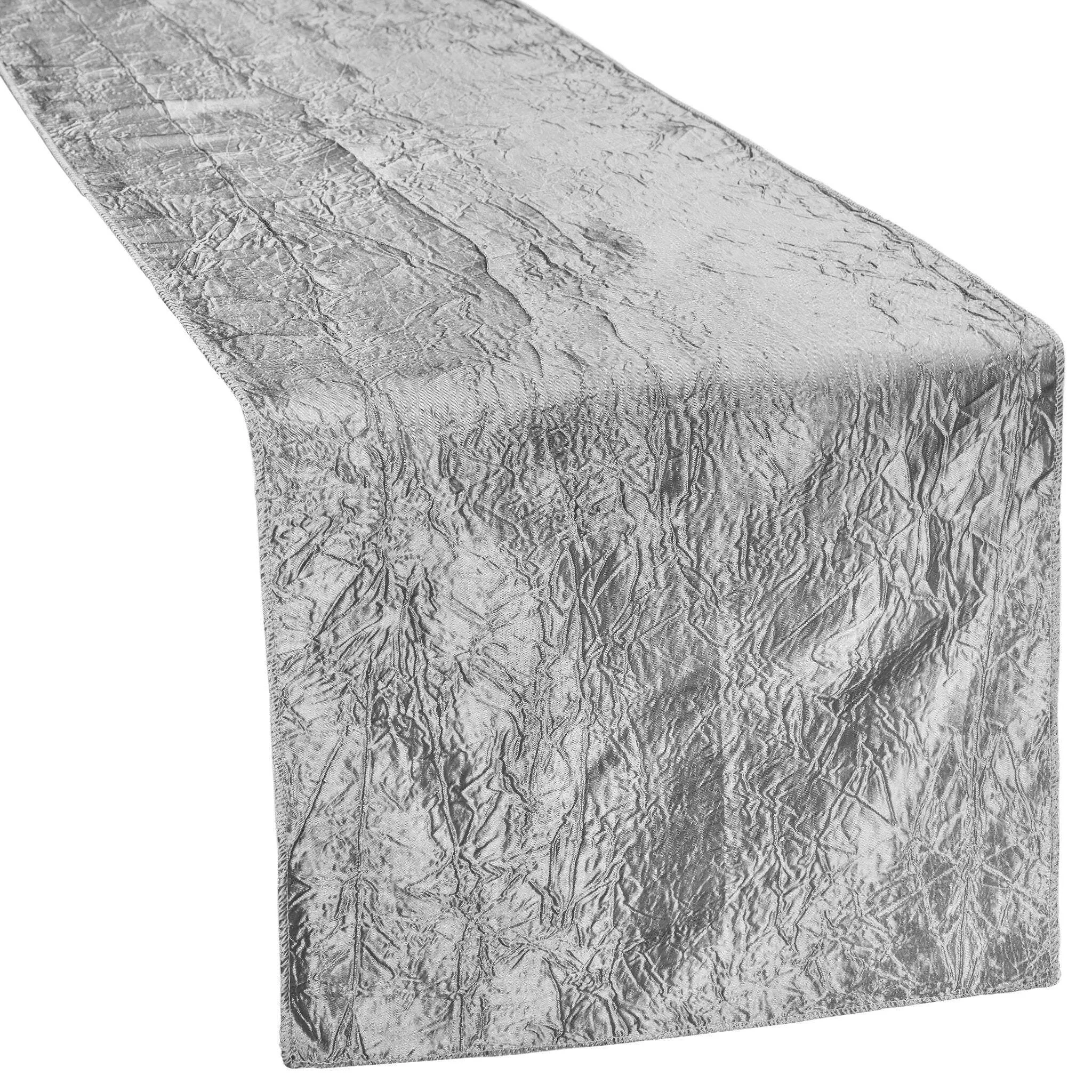 Crushed Taffeta Table Runner - Silver