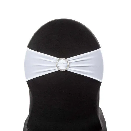 Buckle Spandex Stretch Chair Band - White