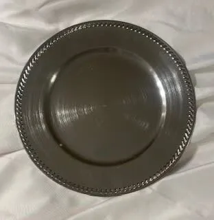 Decorative Charger - Rope Edging Silver