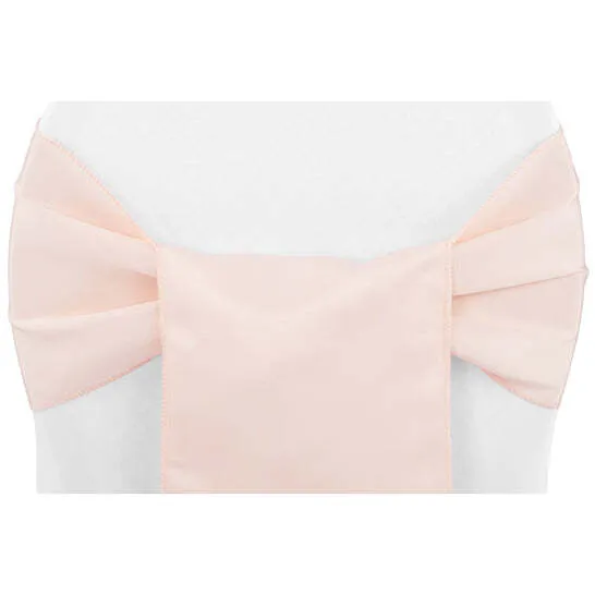 Lamour Satin Chair Sash - Blush/Rose Gold