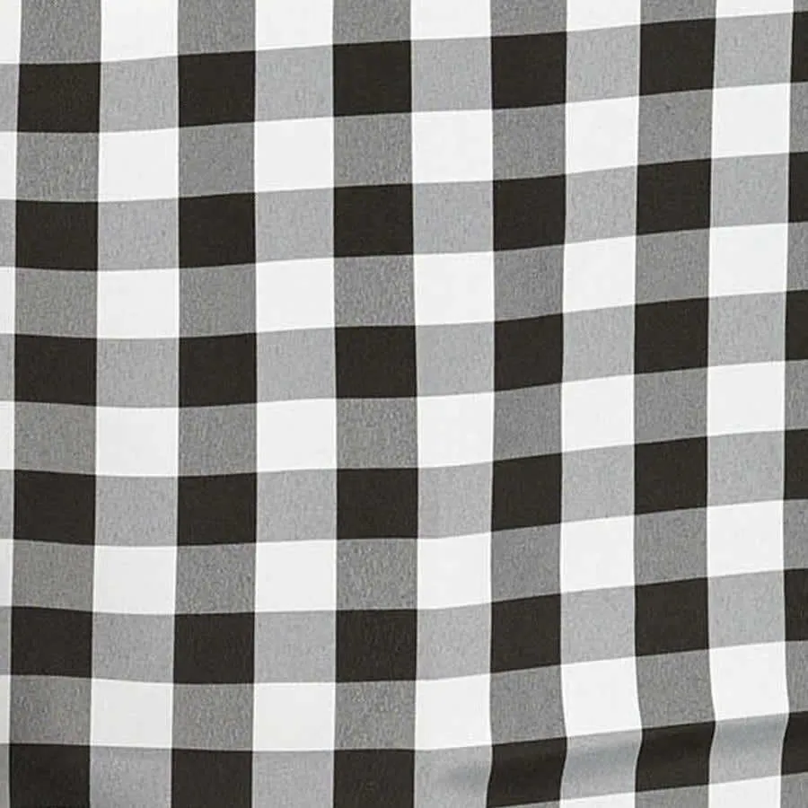 6' BLACK/WHITE PICNIC Rectangular Linen