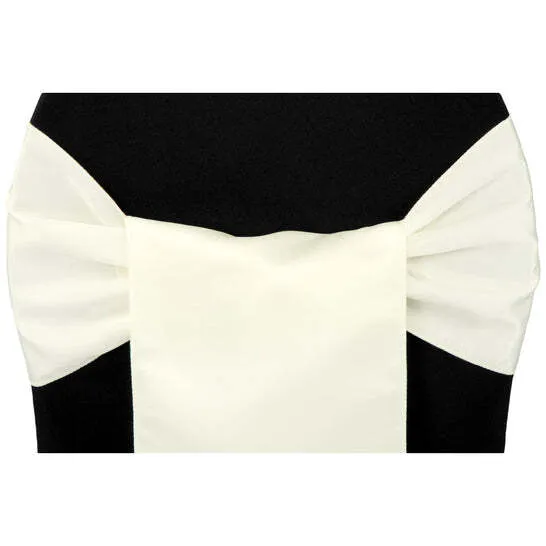 Lamour Satin Chair Sash - Ivory
