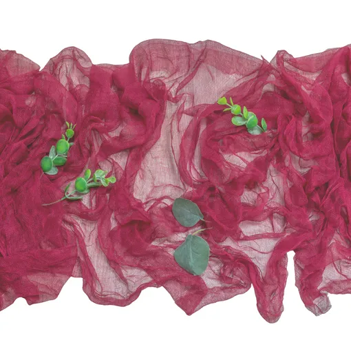 Cheesecloth Table Runner 25" x 16ft - Burgundy