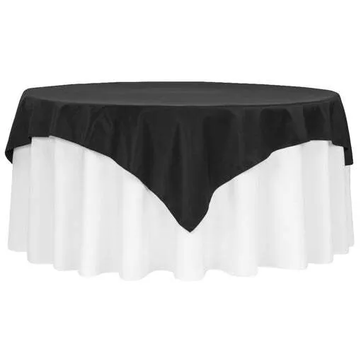 Polyester Square 54" Overlay/Tablecloth - Black